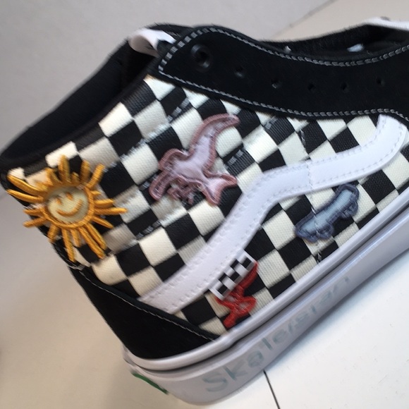 NWT Vans SK8 Hi Top Skateistan Checkerboard Sneakers Men’s 10.5 - Picture 6 of 10